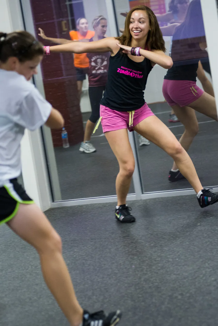 A Zumba fitness class in progress