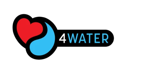 Logo with heart and water symbol