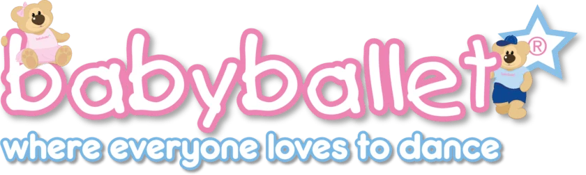 Logo of babyballet with cartoon bears