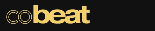Logo of cobeat in yellow on black background