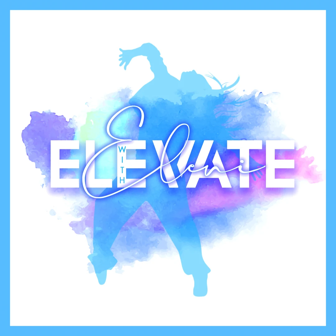 Logo featuring a dancer and colorful background