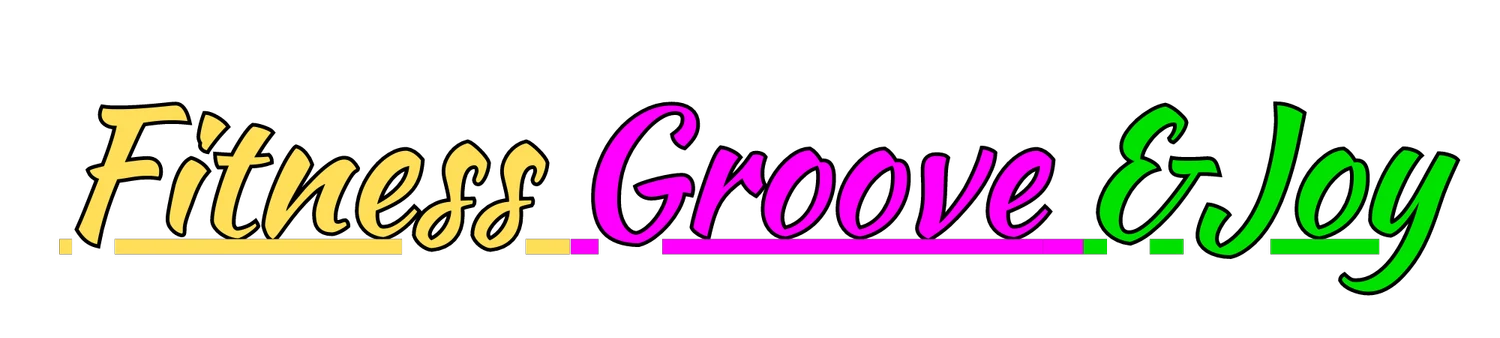 Colorful logo with text Fitness Groove & Joy