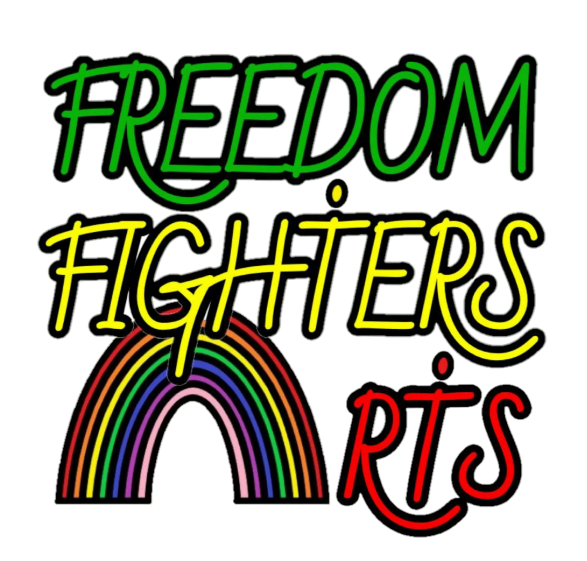 Colorful logo with text and rainbow design