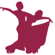 Silhouette of two dancers in motion