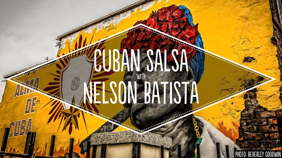 Cuban Salsa banner with Nelson Batista text