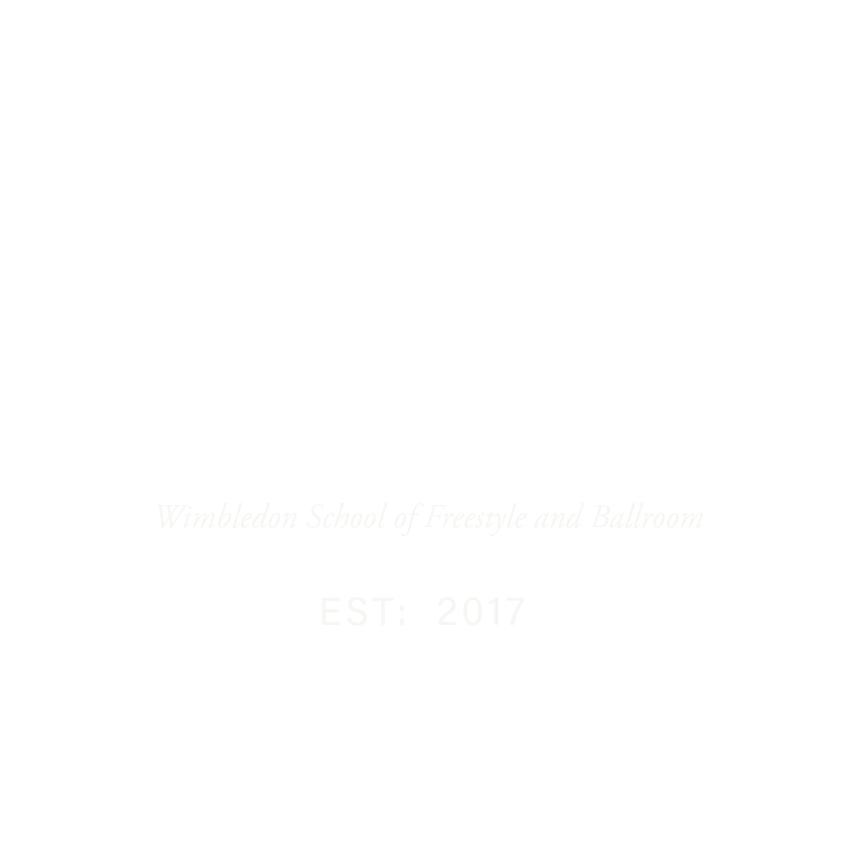Logo of a dance school with figures dancing