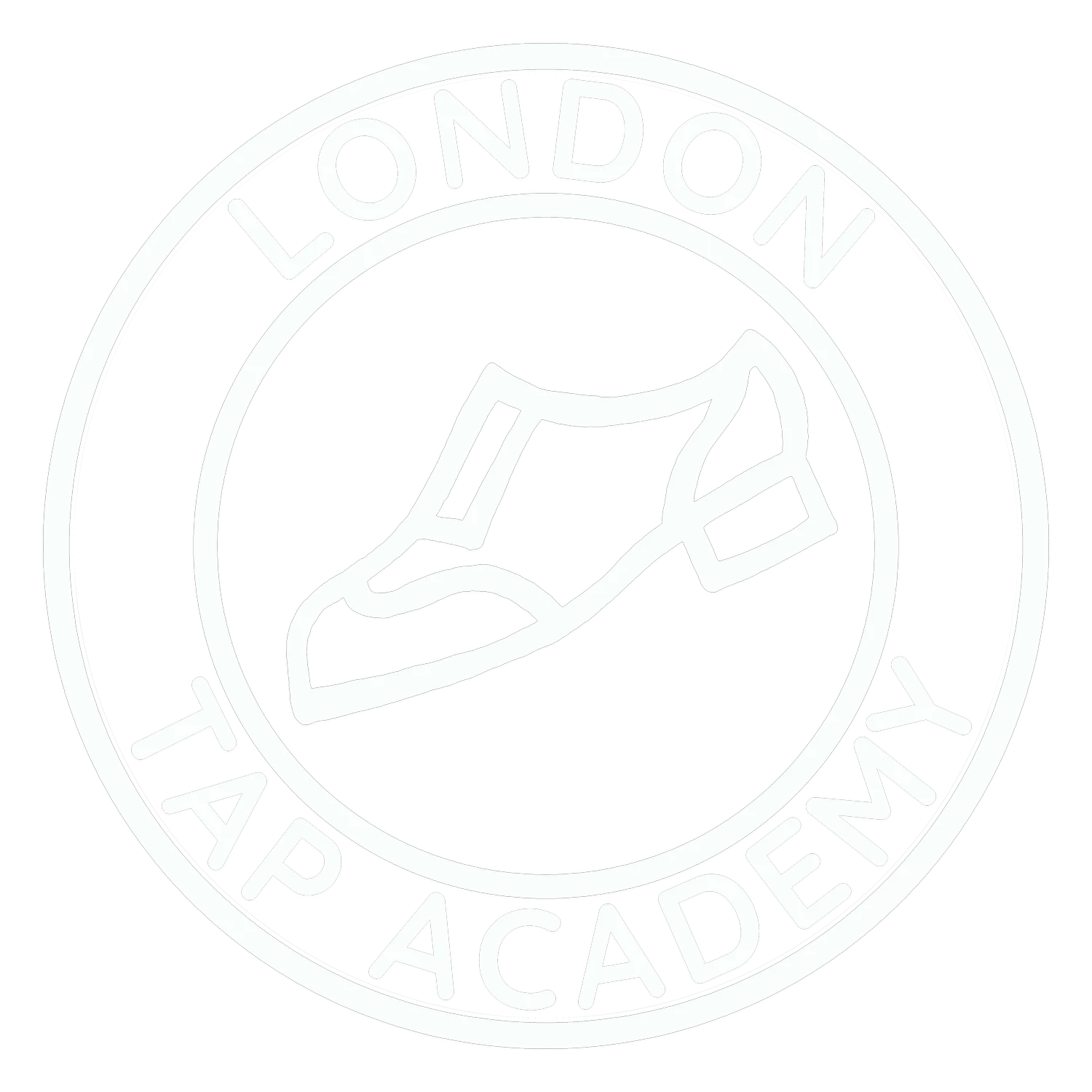 Logo featuring a tap shoe and text