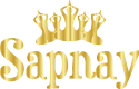 Logo with the word Sapnay in gold lettering