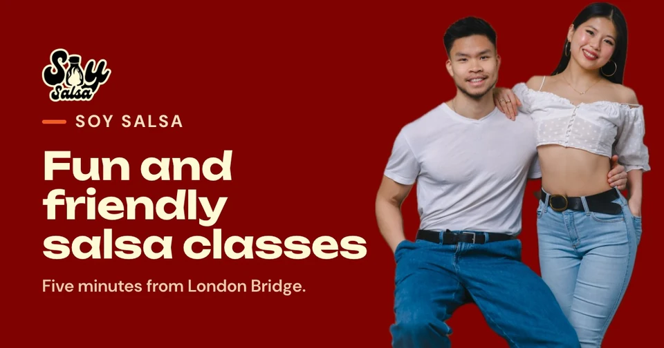 Soy Salsa Dance Academy banner with dancers
