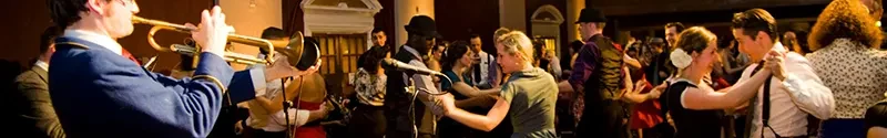 Group of dancers enjoying a swing dance event