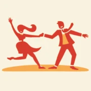Illustration of a couple dancing swing style