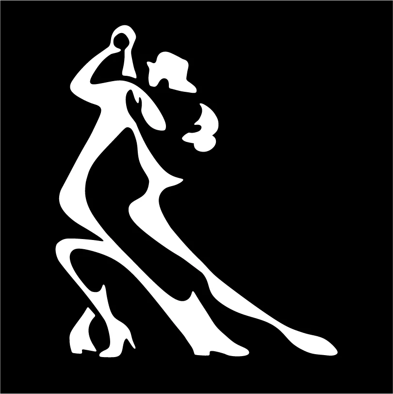 Stylized silhouette of a tango dancing couple