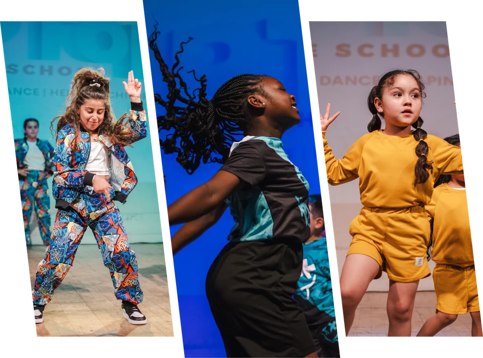 Children performing dance on stage